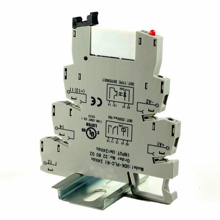 ASI 24V Terminal Block Relay, Interposing SPDT 24V DIN Rail Relay, 24V Coil 6A 250Vac ASI328002